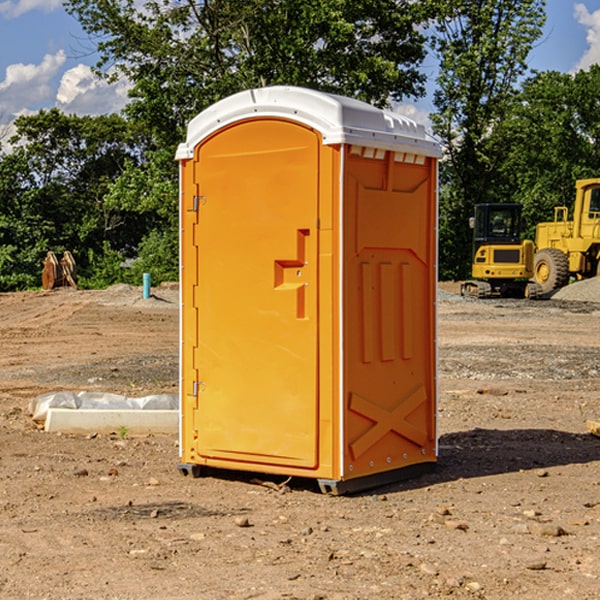 how often are the portable restrooms cleaned and serviced during a rental period in Gaines MI